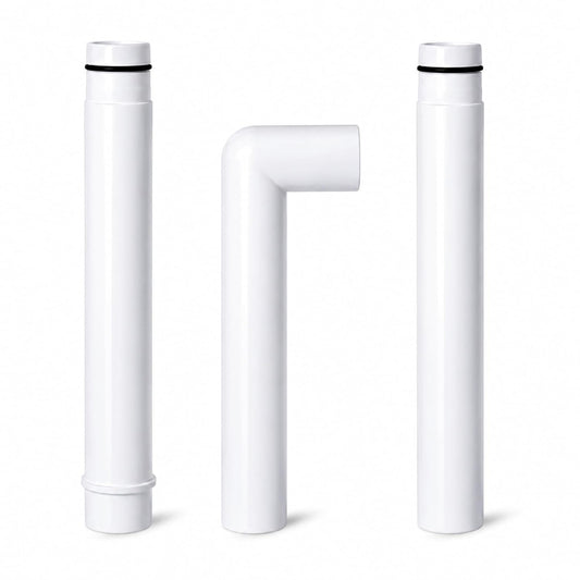 NEW WARE® PVC Long 3 Pc Bend Pipe for Flush Tank | White Toilet Flush Connection Pipe for Smooth & Efficient Water Flow| Heavy Duty Leak Proof Toilet Cistern Connector for Indian & Western WC Bathroom
