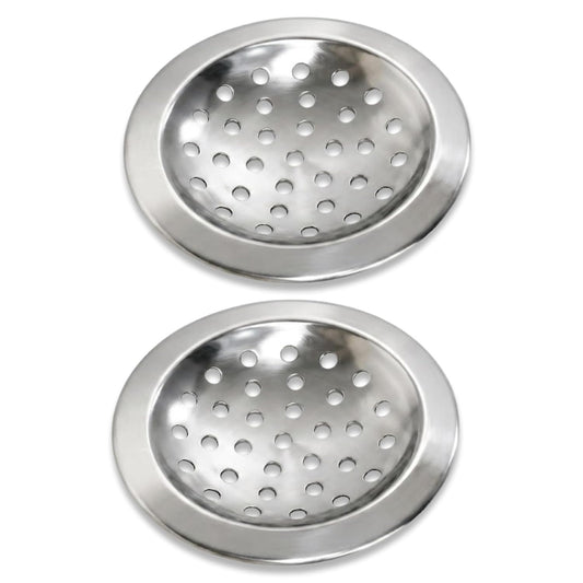 NEW WARE Round 3 Inch Stainless Steel Bathroom Floor Drain Jali/Trap | Chrome Finish Water Drain Grating | Pack of 2