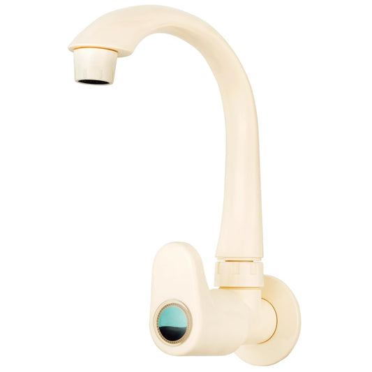 NEW WARE PVC Sink Cock Tap with Wall Flange | Plastic Bib Cock for Kitchen, Bathroom, Garden & Outdoor Use