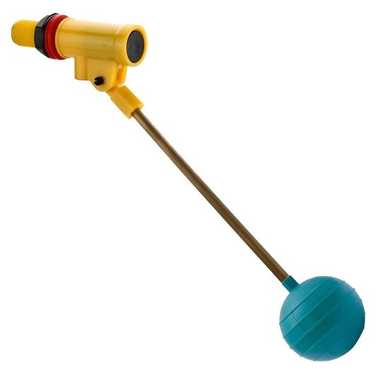 NEW WARE® 15mm ABS Ball Cock Set with Big Float Ball | PTMT Water Level Control Valve for Flush Tank & Toilet Cistern | Leak Proof, Rust Free, Heavy Duty Water Inlet Valve | Green Premium Design