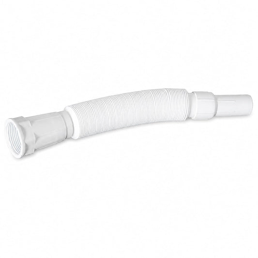 New Ware Flexible PVC Waste Pipe 1 1/4 Inch White Drain Hose for Bathroom Wash Basin Kitchen Sink Outlet Tube Connector Leak Proof Heavy Duty Durable Universal Fit Long Lasting Premium Quality Design