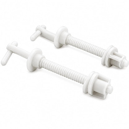 New Ware Plastic Toilet Seat Cover Hinges Hind Type Long Casket Design WC Seat Hinge Replacement Kit for Western Commode Durable Rust Free Bathroom Fitting Easy Install Universal White 1 Pair