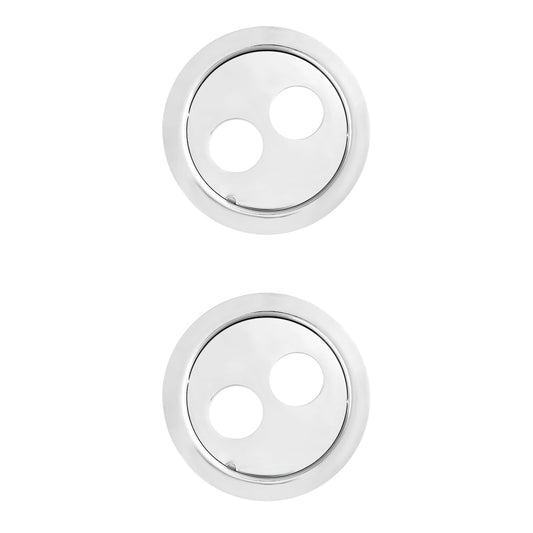 New Ware Round Stainless Steel Bathroom Jali Trap Floor Drain with Double Hole | Chrome Finish Water Locking Grating | Pack of 2