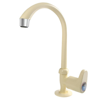 NEW WARE PVC Swan Neck Tap with Big Neck & Wall Flange | Plastic Sink Cock for Kitchen, Bathroom & Wash Basin