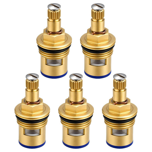NEW WARE® Brass Ceramic Disc Cartridge - Pack of 5 for Reliable Quarter Turn Valve Replacement in Bathroom and Kitchen Taps