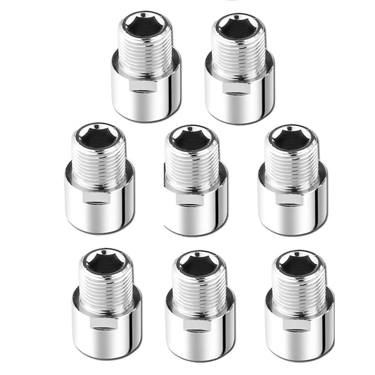 NEW WARE CP Brass Pipe Extension Nipple 1 Inch | Chrome Finish Plumbing Connector | Pack of 8