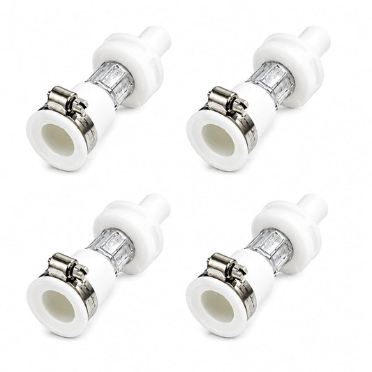 NEW WARE® Washing Machine Inlet Hose Tap Adapter Connector with Metal Clamp | Universal Faucet Water Pipe Connector for Top Load Fully Automatic Machines | Leak Proof Durable Easy Install Pack of 4