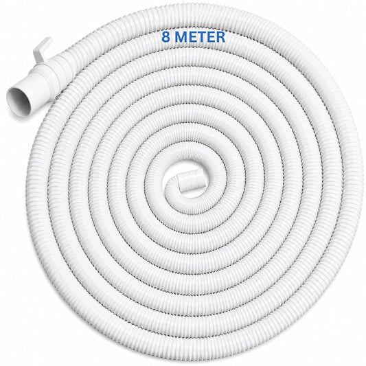 NEW WARE 8 Meter Washing Machine Outlet Pipe | Flexible Drain Hose Extension for Fully & Semi Automatic Machines