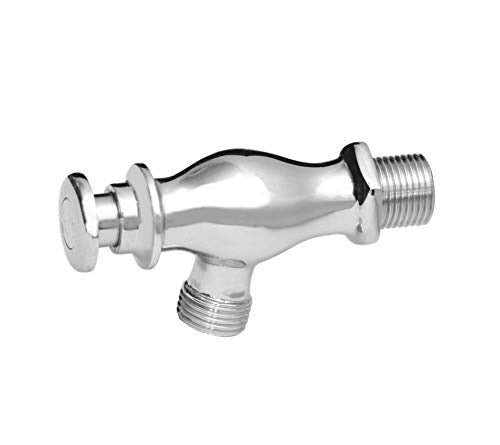 NEW WARE Brass Push Cock Urinal (Male Thread) for Bathroom/Water Cooler Tap - Urinal Flush Valve for Bathroom Public Toilet- Chrome Finish