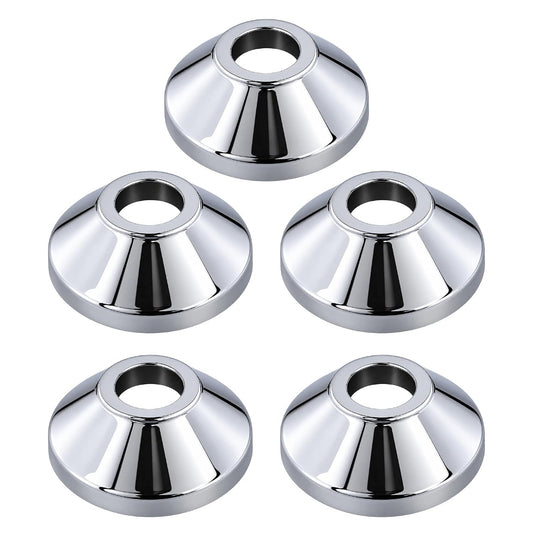 NEW WARE® Stainless Steel Round Wall Flange for Pipe Fittings | Chrome Finish Pipe Cover Plate | 70 mm Outer Diameter | 30mm Top Hole,20 mm Inner Hole | Rustproof Bathroom & Kitchen Pipe Concealer 5pc