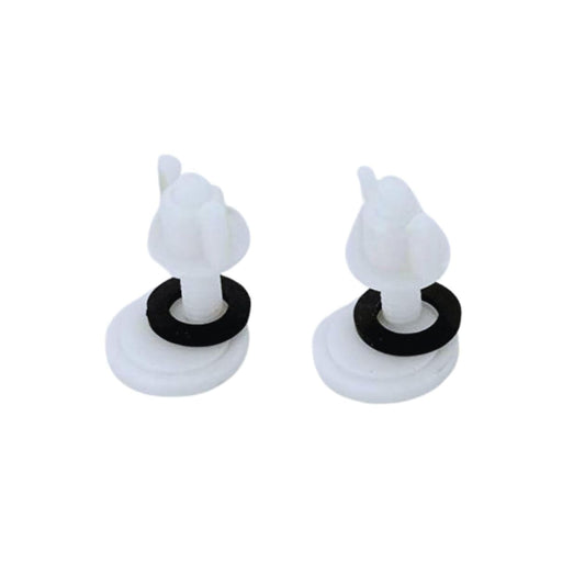 NEW WARE® Plastic Toilet Seat Cover Hinges CERA Type | Round Short Clamp Replacement Hinges for WC Toilet Seat Durable Rust Free White Hinges Set for Bathroom Toilet Seat Fixing Pair Kit Pack Set