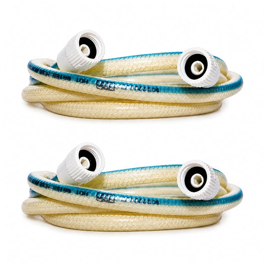 NEW WARE® 2 Meter Connection Pipe | Geyser, Wash Basin & Flush Tank Connector Hose | Flexible Plumbing Water Supply Pipe for Bathroom & Home Use | Water Line Fitting for Faucet | Pack of 2