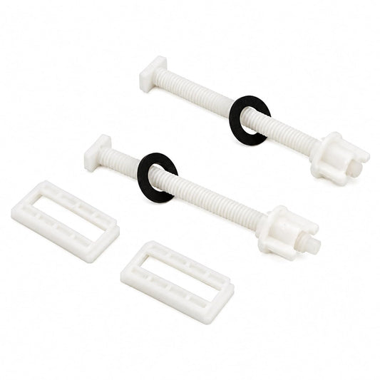 NEW WARE® Soft Closing Toilet Seat Cover Hinges Set 52mm for Jaquar & Sympolo Type | Slow Close Mechanism | Durable Rust Free Plastic Replacement Fittings for Western Toilet Seats White Universal Fit