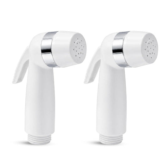 NEW WARE® Health Faucet White ABS Jet Spray for Bathroom & Toilet | Handheld Bidet Spray with Water Flow Control | Flexible Hose Compatible Toilet Shower Spray | Durable Sanitary Fitting | Pack of 2