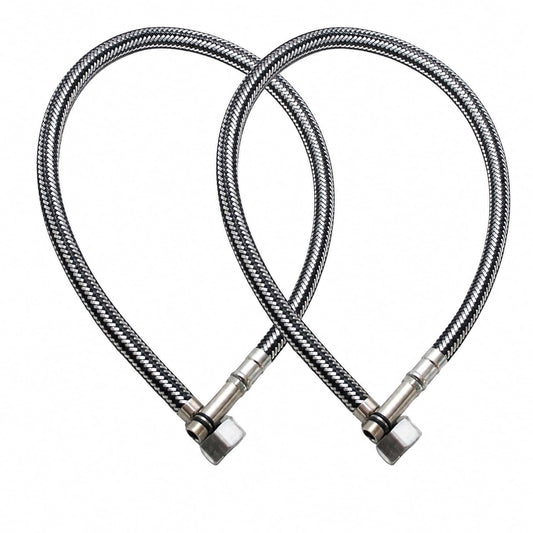 Connection Pipe for Wash Basin & Kitchen Sink | Aluminum Wall Mixer Connector for Hot & Cold Water Faucet | Flexible Plumbing Hose for Bathroom & Kitchen | Pack of 2