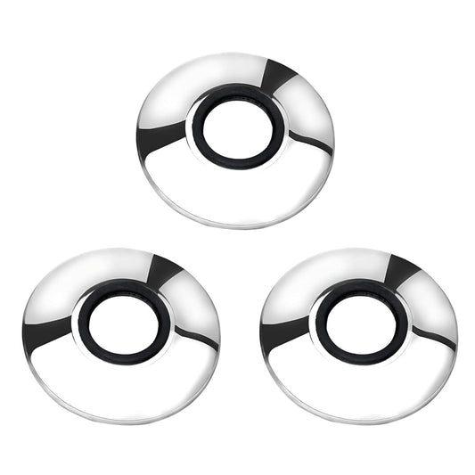 NEW WARE® Stainless Steel 202 Grade Wall Flange 3/4 Inch | Chrome Plated Round Pipe Cover Plate for Kitchen Faucet, Bathroom Tap & Shower Pipe Concealer | Rust Resistant Wall Plate Pack of 3