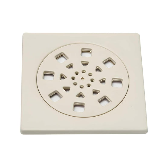 NEW WARE® Water Drain Plain Jali 6 x 6 Inch | ABS Shower Floor Drainer for Bathroom & Kitchen | Crystal ABS One Piece Locking Floor Drain Cover | Heavy Duty Anti-Clog Drain Grating for Wash Area