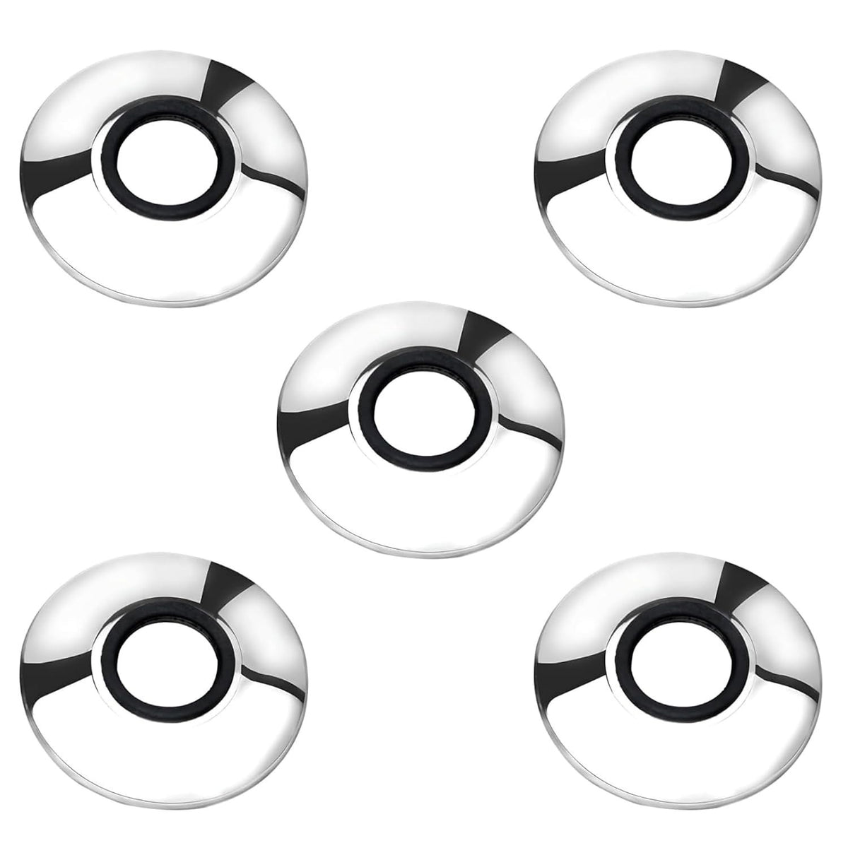 NEW WARE® Stainless Steel 202 Wall Flange 3/4 Inch | Chrome Plated Round Wall Plate for Bathroom Kitchen Tap Pipe Cover | Rust Proof Durable Wall Escutcheon Flange Cover Pack of 5 Set