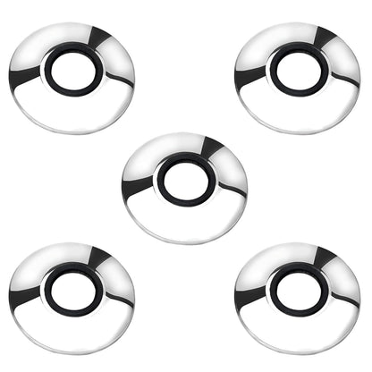NEW WARE® Stainless Steel 202 Wall Flange 3/4 Inch | Chrome Plated Round Wall Plate for Bathroom Kitchen Tap Pipe Cover | Rust Proof Durable Wall Escutcheon Flange Cover Pack of 5 Set