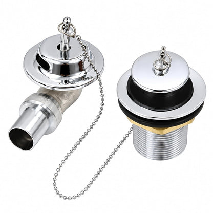 NEW WARE Bath Tub Overflow Set with Chain Plug, Bathroom Bathtub Drain Overflow Kit, Tub Drain Stopper with Chain for Water Outlet, Overflow Cover Plug Replacement Accessory for Home Bathroom
