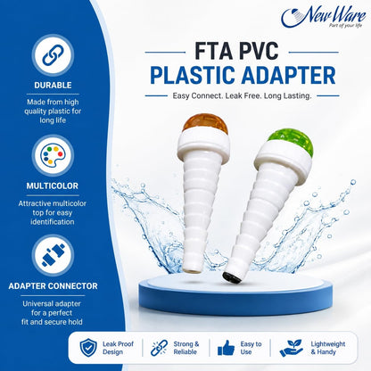 NEW WARE FTA PP PVC 3 in 1 Jointer for Water Tap Hose Pipe Universal Plastic Hose Connector Adapter Leak Proof Garden Pipe Fitting for Irrigation Car Wash Durable Multicolour Pack of 2 Pieces Use