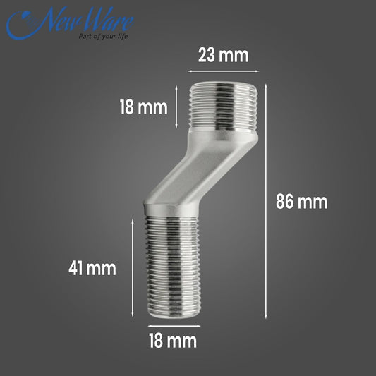 New Ware® Brass 1/2" x 3/4" Jaq Type Full Thread Connection Leg for Wall Mixer | 1 Pair of Legs for Wall Water Mixer Single & Double Handle | Spare Parts for Wall Mount Water Mixer for Bathroom & Home