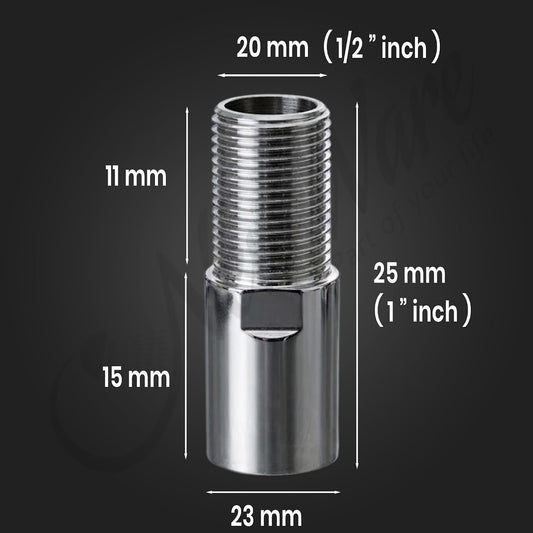 NEW WARE CP Brass Pipe Extension Nipple 1 Inch | Chrome Finish Plumbing Connector | Pack of 8