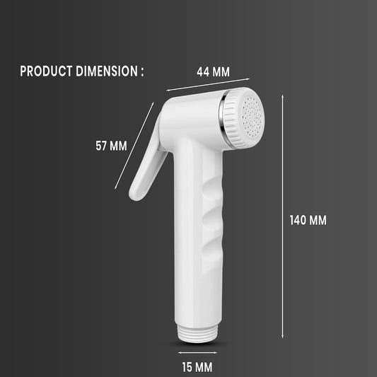 NEW WARE® ABS PVC Health Faucet Gun for Bathroom & Toilet | White Handheld Jet Spray with Strong Water Flow for Personal Hygiene Cleaning & Washroom Use | Durable Bidet Spray with Easy Grip |Pack of 1