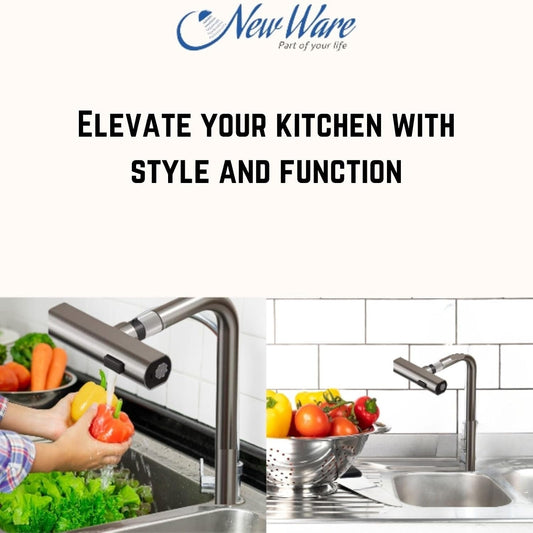 New Ware ABS 360 Degree Swivel 3 in 1 Waterfall Revolving Single Hole Outer Thread Kitchen Tap Faucet Multi Flow Spray Gun Vegetable Washing Kitchen Sink Mixer Tap