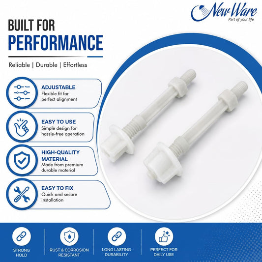 NEW WARE PVC Plastic Toilet Seat Cover Hinges Parry Type Casked New Clamp WC Seat Fixing Hinges Durable Rust Free Bathroom Fittings Easy Install Toilet Seat Hinge Set White Pack of 1 Pair Use