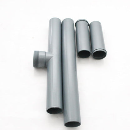 NEW WARE Grey PVC 2-Way Bottle Trap Set for Double Kitchen Sink | Dual Drain Waste Pipe Connector for Basin & Sink