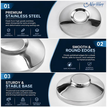 NEW WARE® Stainless Steel 202 Wall Flange 3/4 Inch | Chrome Plated Round Wall Plate for Bathroom Kitchen Tap Pipe Cover | Rust Proof Durable Wall Escutcheon Flange Cover Pack of 5 Set