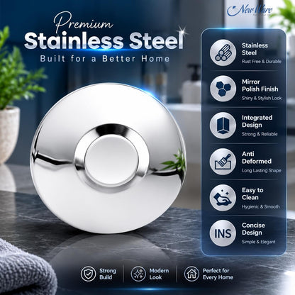NEW WARE® Stainless Steel 202 Wall Flange 3/4 Inch | Chrome Plated Round Wall Plate for Bathroom Kitchen Tap Pipe Cover | Rust Proof Durable Wall Escutcheon Flange Cover Pack of 5 Set