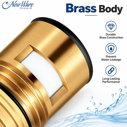 NEW WARE® 3/4 Inch Tap Spindle Replacement Disc for Jaquar Continental Type Faucets | Super Ceramic Brass Spindle Cartridge | Hot & Cold Water Faucet Valve | Bathroom Kitchen Basin Cock Spare Part