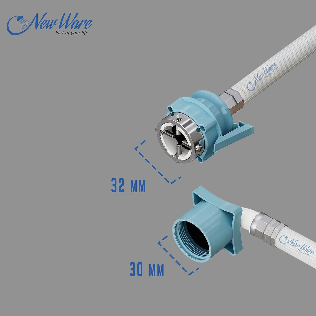 New Ware Washing Machine Inlet Hose Pipe 7 Meter PVC Water Fill Inflow Extension Tube with Connector for Top Load Front Load Fully Automatic Machine Leak Proof Durable White Heavy Duty Design