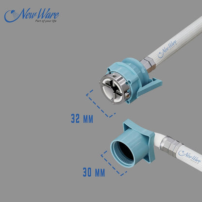 New Ware Washing Machine Inlet Hose Pipe 7 Meter PVC Water Fill Inflow Extension Tube with Connector for Top Load Front Load Fully Automatic Machine Leak Proof Durable White Heavy Duty Design