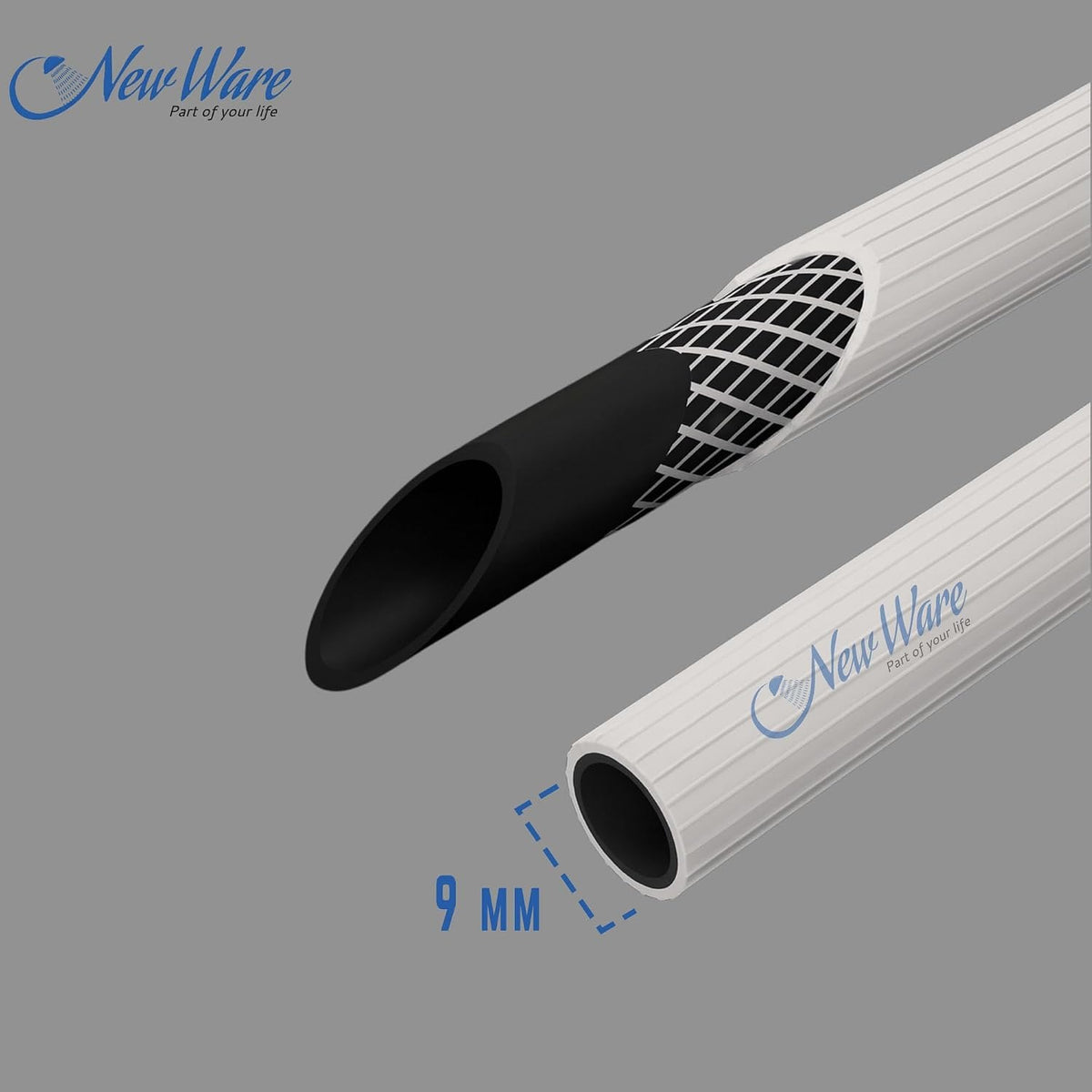 New Ware Washing Machine Inlet Hose Pipe 7 Meter PVC Water Fill Inflow Extension Tube with Connector for Top Load Front Load Fully Automatic Machine Leak Proof Durable White Heavy Duty Design