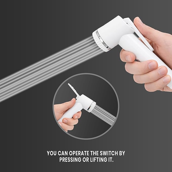 New Ware PTMT Health Faucet Gun for Toilet-Bathroom/High Pressure Water Spray Gun for Personal Hygiene - Modern Sanitary Washer Gun/Handheld Bidet Gun - Jet Spray Gun for Home & Bathroom (Gun Only)